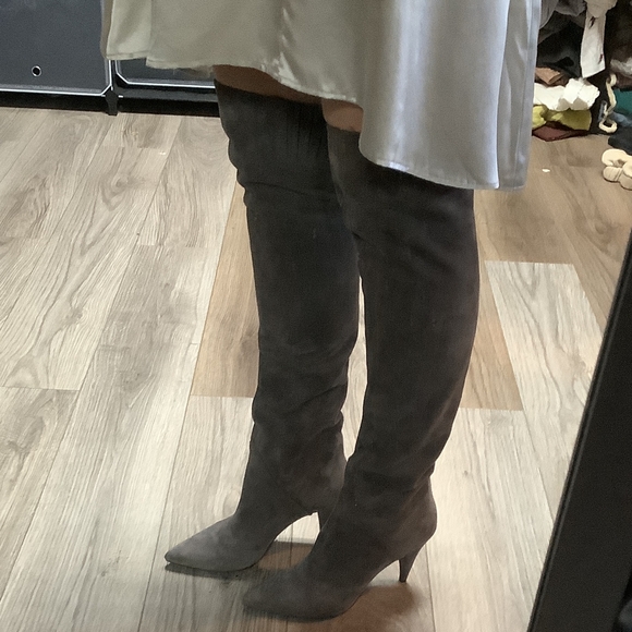 Saint Laurent Paris Over Knee Cat 90mm Suede Thigh Boot 38 - Picture 14 of 15